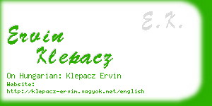 ervin klepacz business card